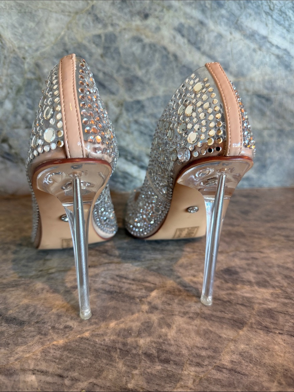 Azalea Wang- Crystal-Embellished Pointed Stiletto Heels in Silver - Picture 3 of 4